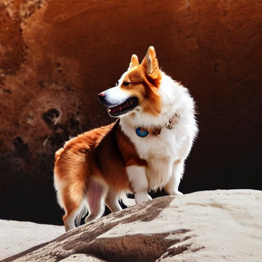 Generated corgi: On the moon
